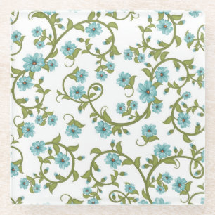 Floral Pattern 6 Glass Coaster
