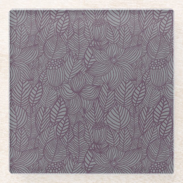 Floral Pattern 7 Glass Coaster (Front)