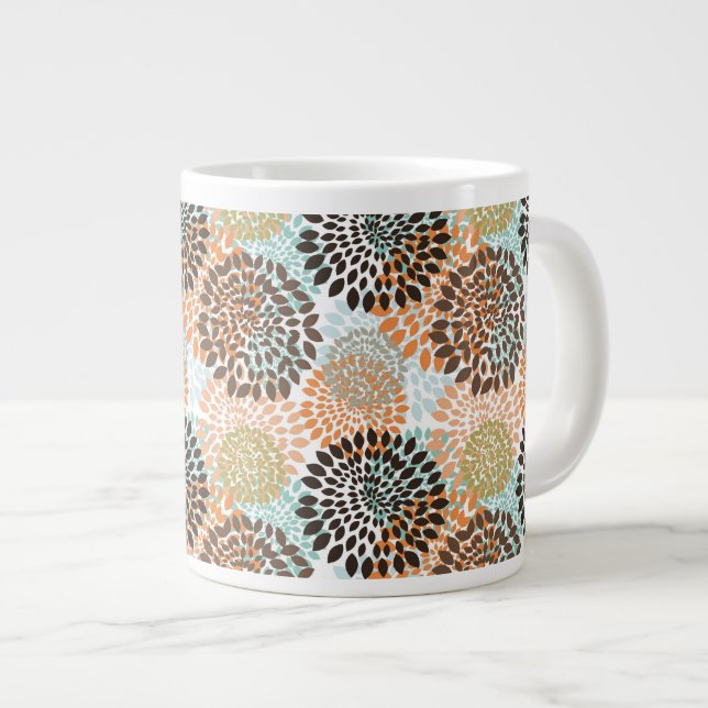 Floral Pattern 7 Large Coffee Mug (Front Right)