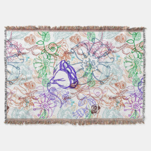 Floral Pattern 7 Throw Blanket