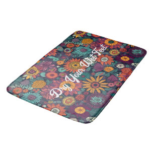 Floral Pattern, A Bouquet of Colourful Flowers Bath Mat