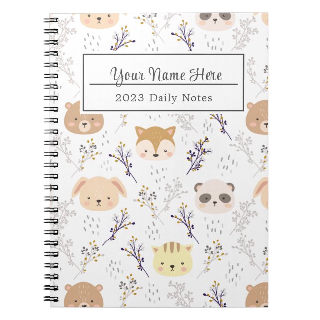 Floral Pattern, A Bouquet of Colourful Flowers Notebook (Front)