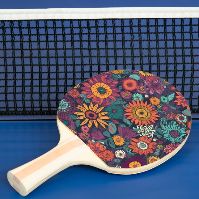 Floral Pattern, A Bouquet of Colourful Flowers, Ping Pong Paddle (Insitu)