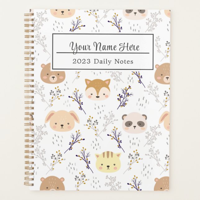 Floral Pattern, A Bouquet of Colourful Flowers Planner (Front)