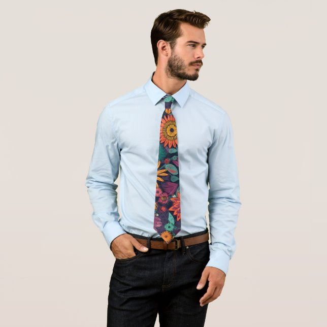 Floral Pattern, A Bouquet of Colourful Flowers Tie (In Situ)