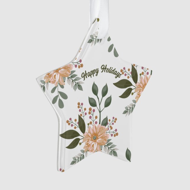 Floral Pattern - Acrylic Ornament (Front)