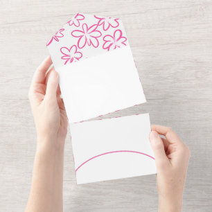 Floral pattern all in one invitation