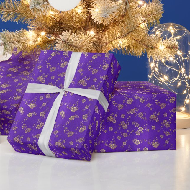 Floral Pattern | Amethyst Blossom Wrapping Paper (Holidays)