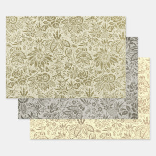 Floral Pattern Antique Damask Paisley Wrapping Paper Sheet