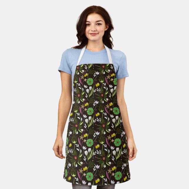 Floral Pattern Apron (Worn)
