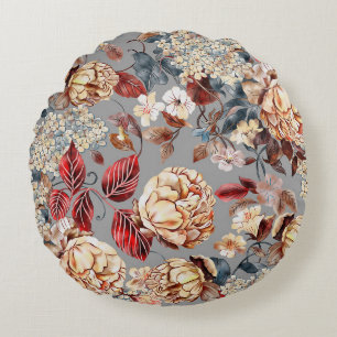 Floral pattern, art nouveau style. round cushion