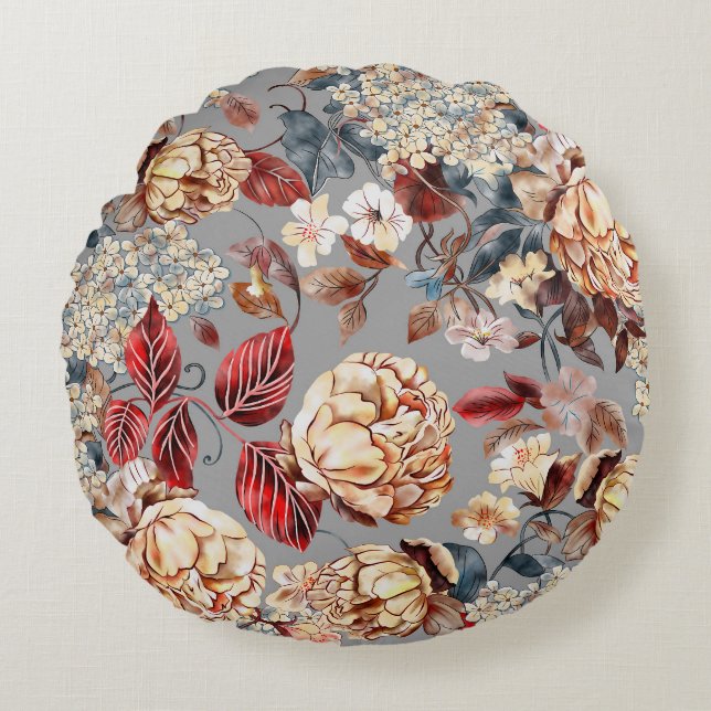Floral pattern, art nouveau style. round cushion (Front)