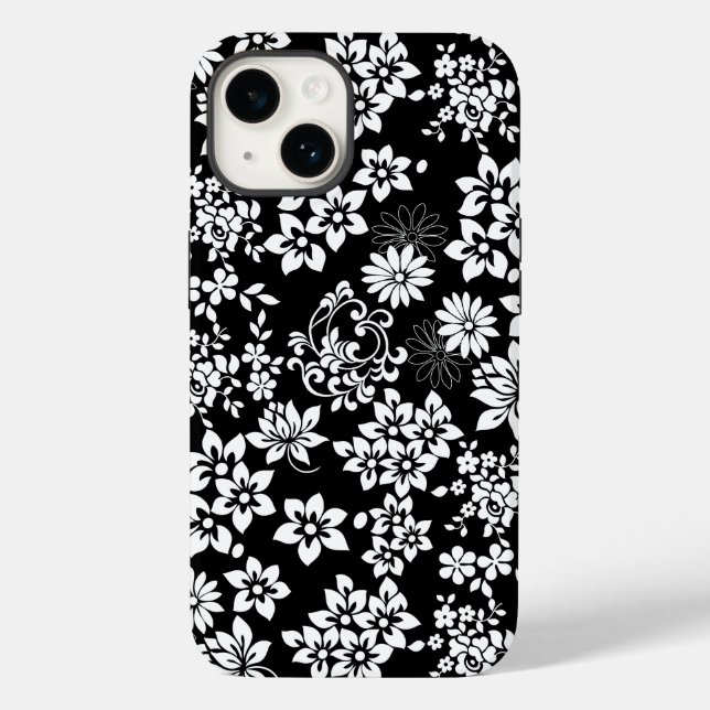 Floral pattern.b Black BG Case-Mate iPhone Case (Back)