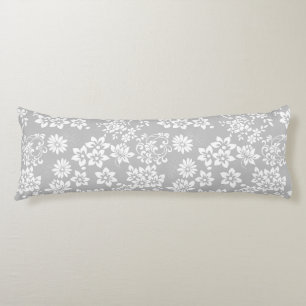 Floral pattern.b L Grey BG Body Cushion