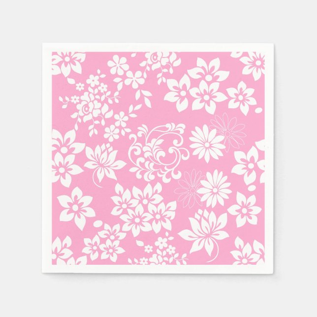 Floral pattern.b L Pink BG Napkin (Front)