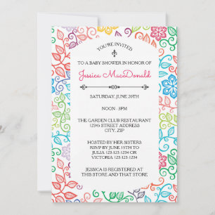 Floral Pattern - Baby Shower Invitation