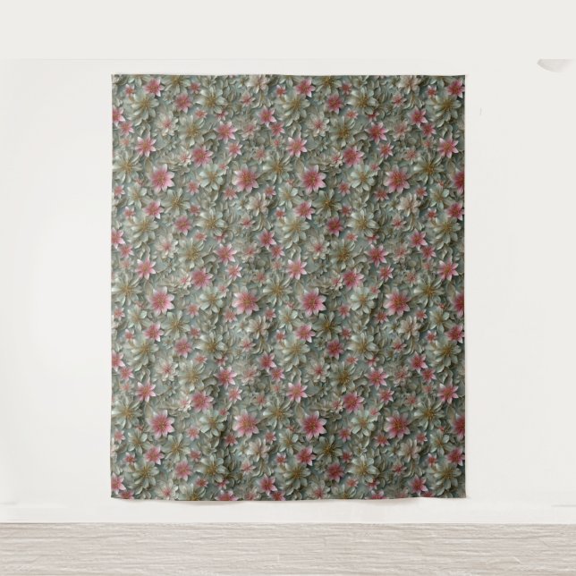 Floral Pattern Backdrop Tapestry (Front)