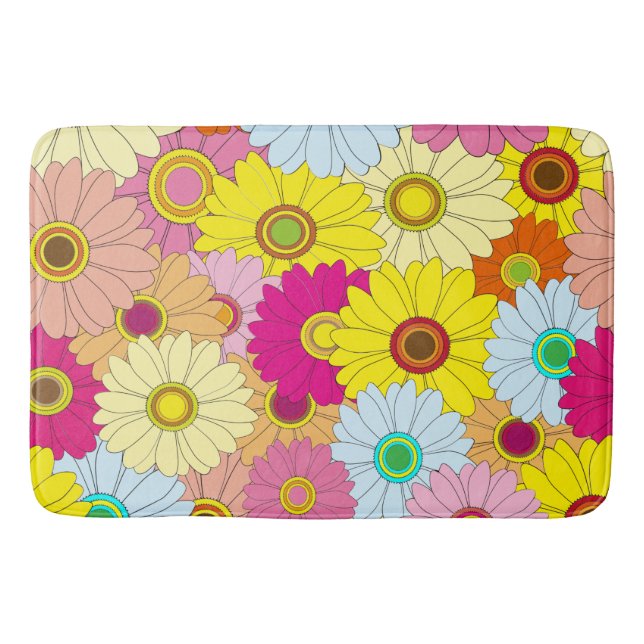floral pattern bath mat (Front)