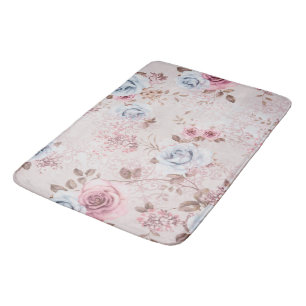 Floral pattern bath mat