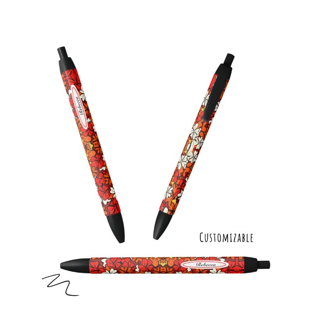 Floral pattern black ink pen (Creator Uploaded)
