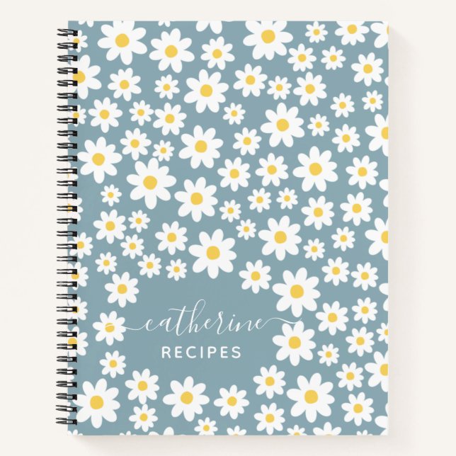 Floral Pattern Blank own Cookbook Recipe To Write  Notebook (Front)
