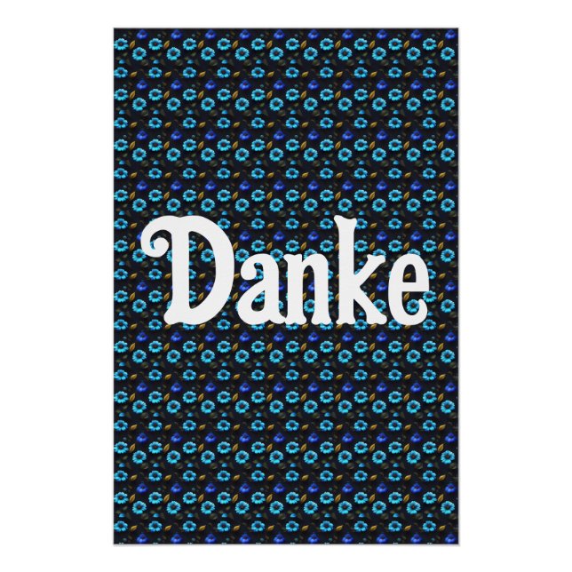 Floral pattern blue flowers poster (Front)