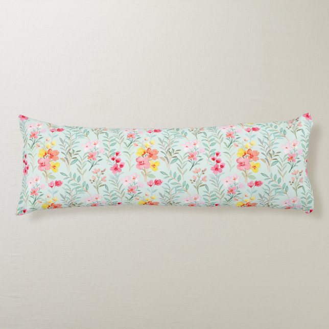 Floral Pattern Body Pillow (Front)