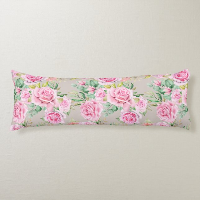 Floral Pattern Body Pillow (Front)