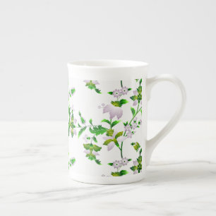 Floral Pattern Bone China Mug