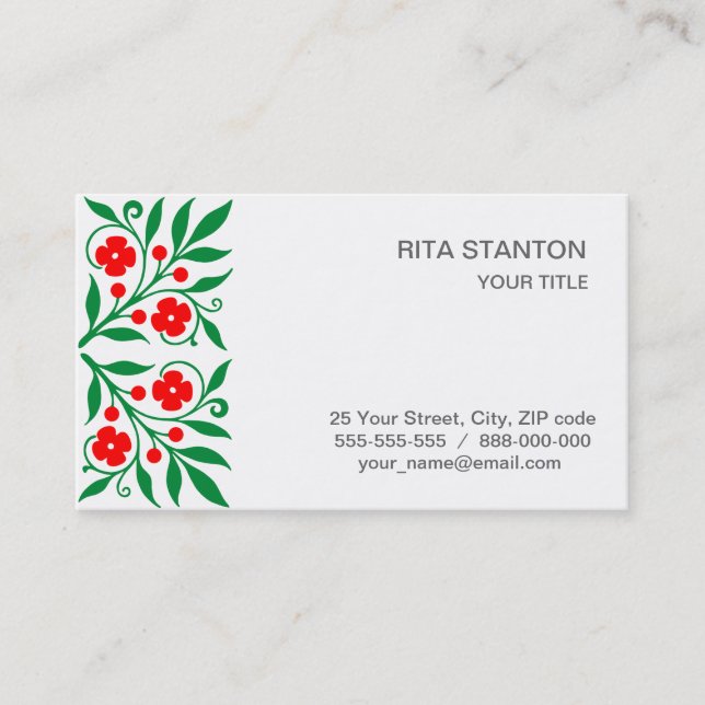 Floral pattern business card (Front)