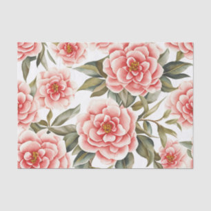 Floral Pattern Camellia Flowers Tissue Paper