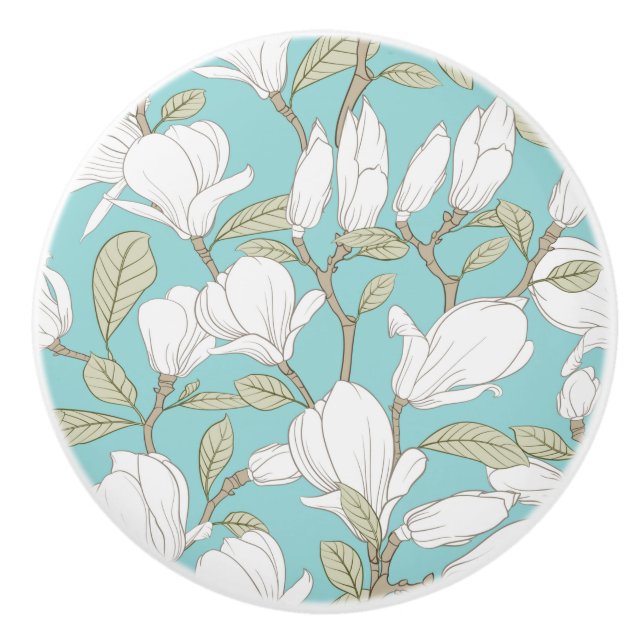 Floral pattern ceramic knob (Front)