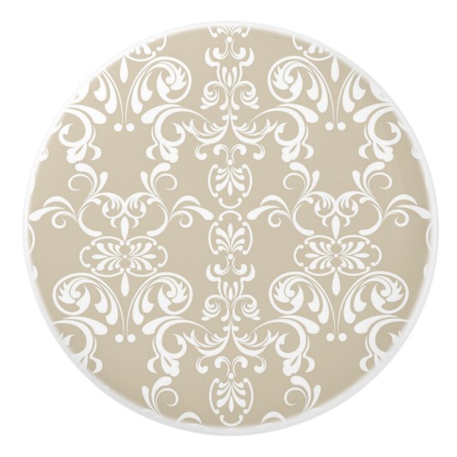 Floral Pattern Ceramic Knob (Front)