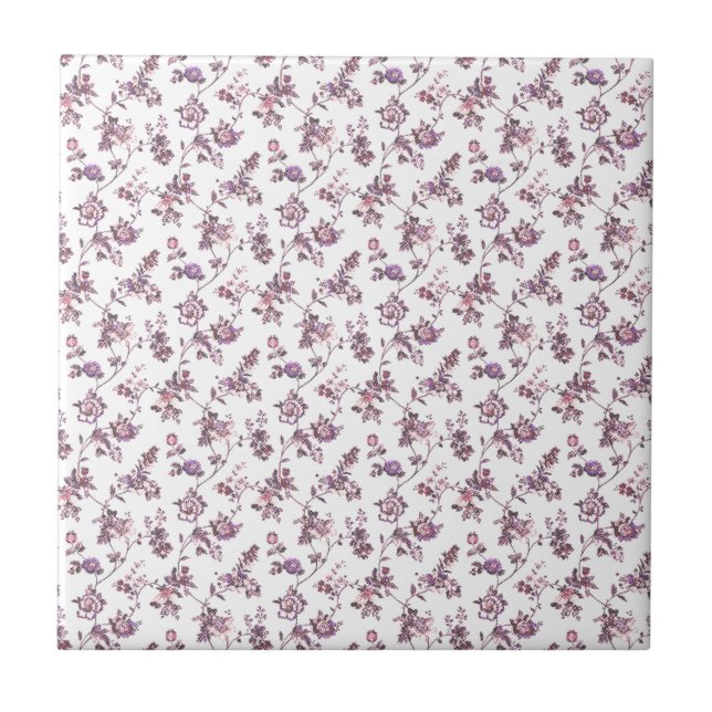 Floral Pattern Ceramic Tile (Front)