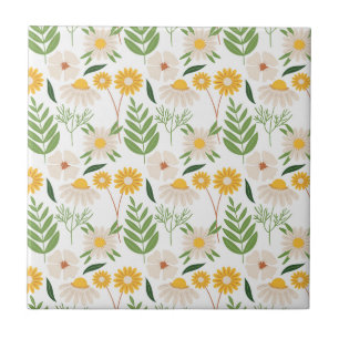 Floral Pattern Ceramic Tile