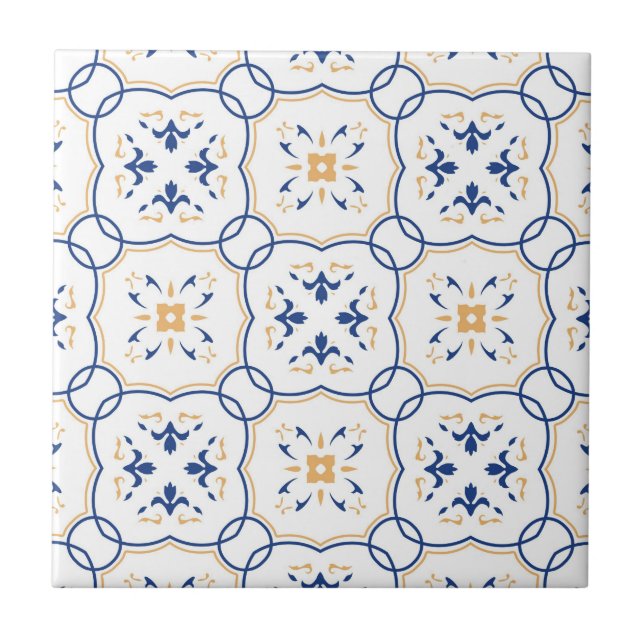 Floral Pattern Ceramic Tile (Front)