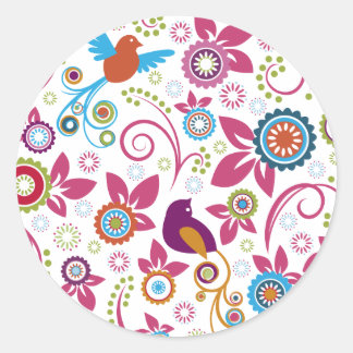 Floral Pattern Classic Round Sticker