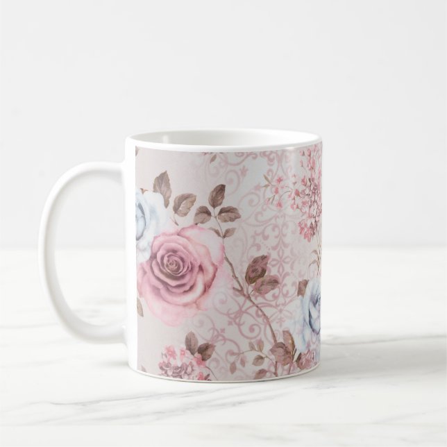 Floral pattern coffee mug (Left)