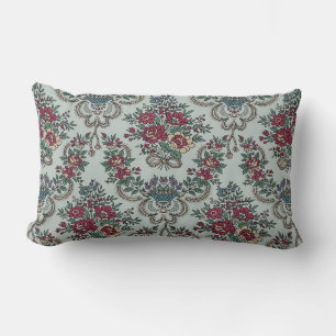 Floral Pattern Colourful Trendy Flowers and Leaves Lumbar Cushion