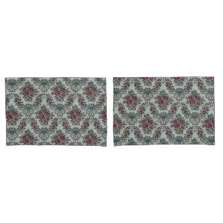 Floral Pattern Colourful Trendy Flowers and Leaves Pillowcase