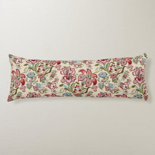 Floral Pattern Colourful Trendy Flowers Pink Green Body Cushion