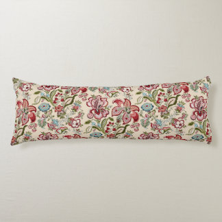 Floral Pattern Colourful Trendy Flowers Pink Green Body Cushion