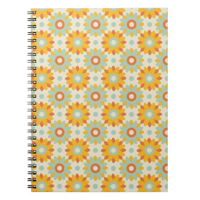 floral pattern colourful wild flowers abstract notebook (Front)