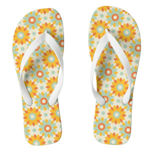 floral pattern colourful wild flowers abstract thongs