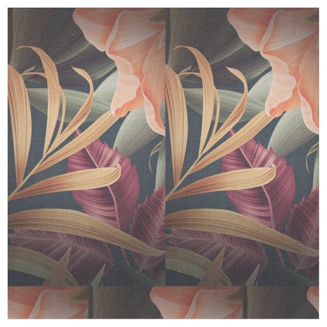 Floral pattern cotton fabric (Close Up)
