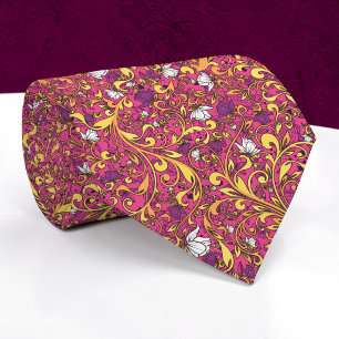 Floral Pattern Custom Necktie