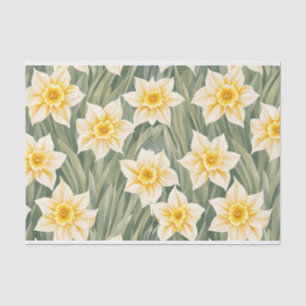 Floral Pattern Daffodil Flowers Tissue Paper