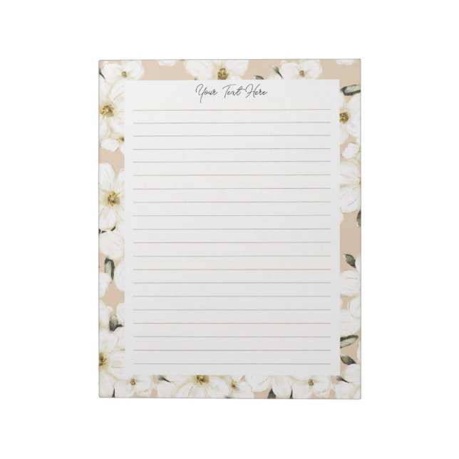 Floral Pattern Daily Memo Notepad (Rotated)