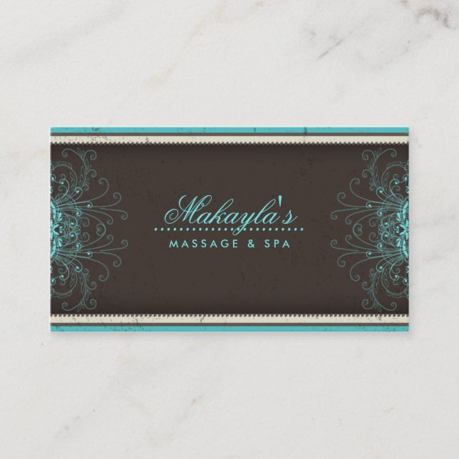 Floral Pattern Damask Elegant Modern Classy Retro Business Card (Front)