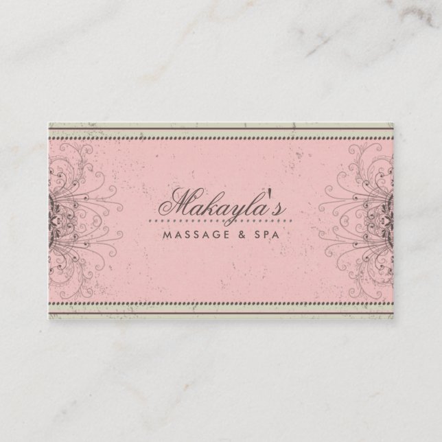 Floral Pattern Damask Elegant Modern Classy Retro Business Card (Front)